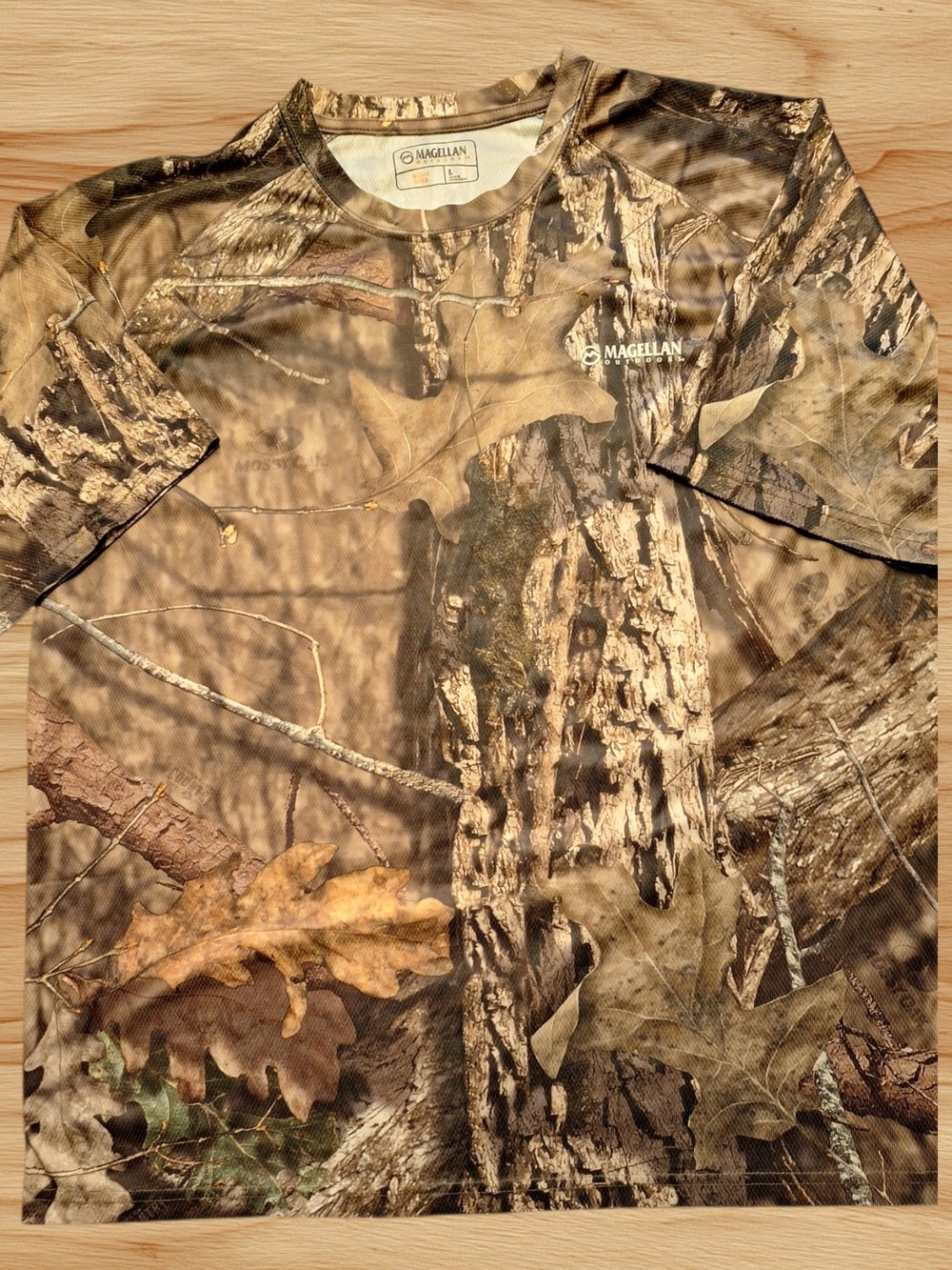 Magellan Men’s Short Sleeve Camo Tee - Brown Green Woodland